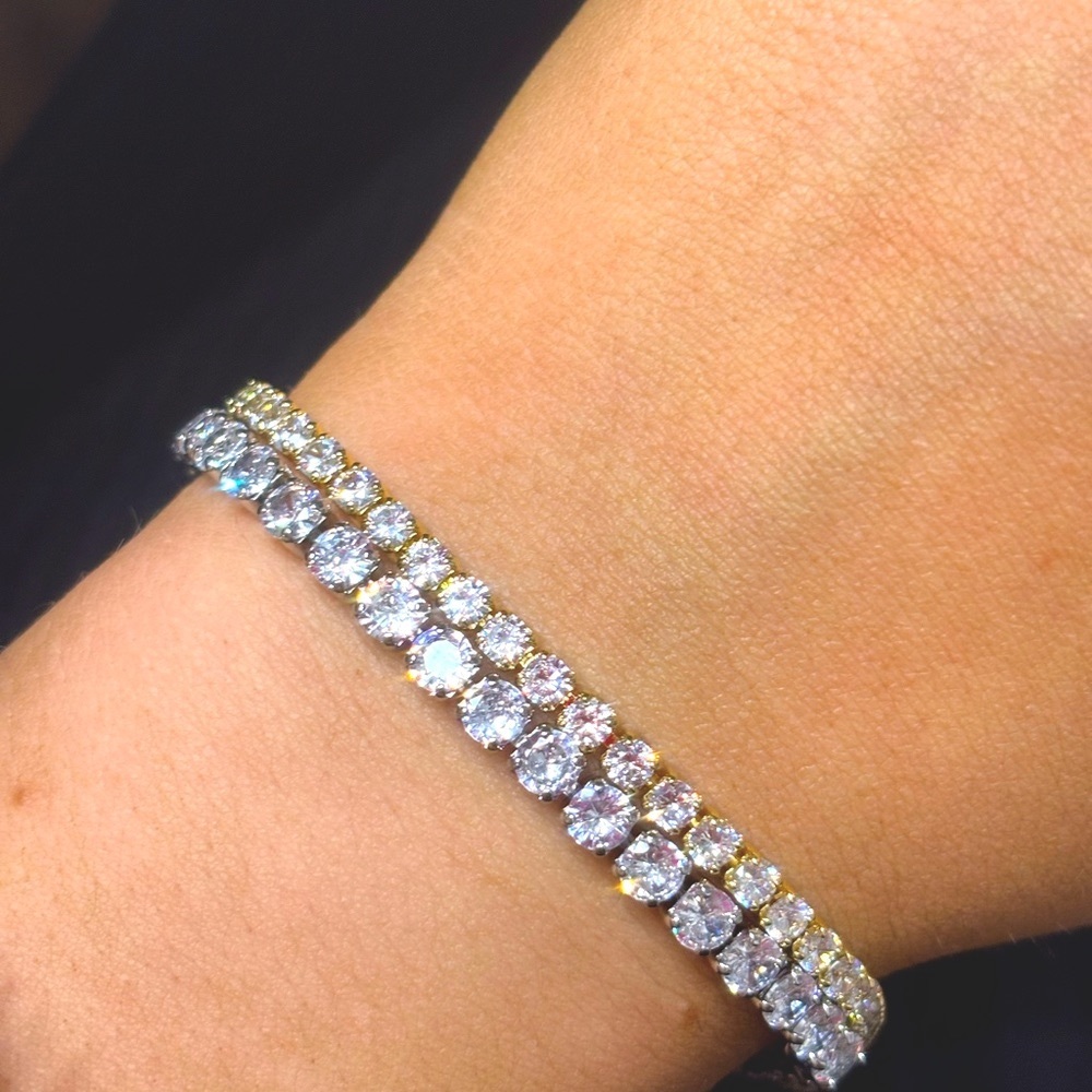 (2)CZ tennis bracelets GOLD AND SILVER